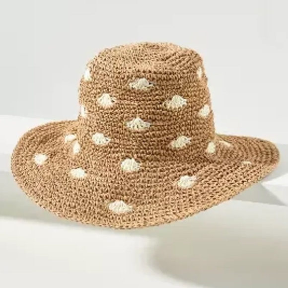 NWT Anthropologie Crochet Polk-A-Dot Bucket Hat - Picture 4 of 6